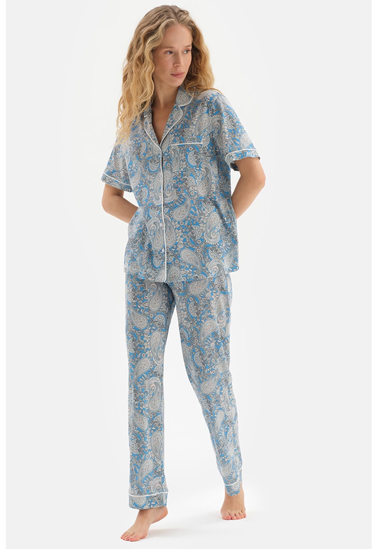 Pijama din amestec de modal cu imprimeu paisley