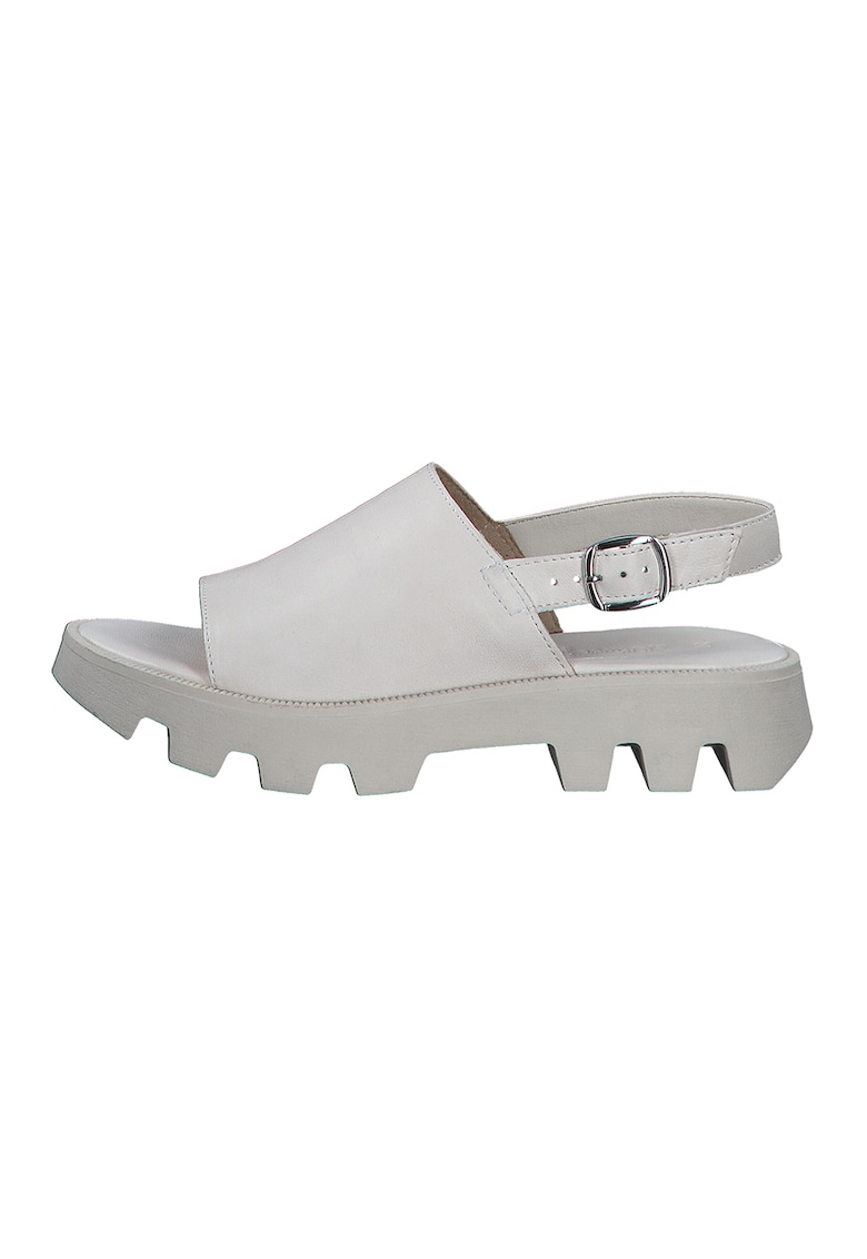 Sandale demi-wedge de piele