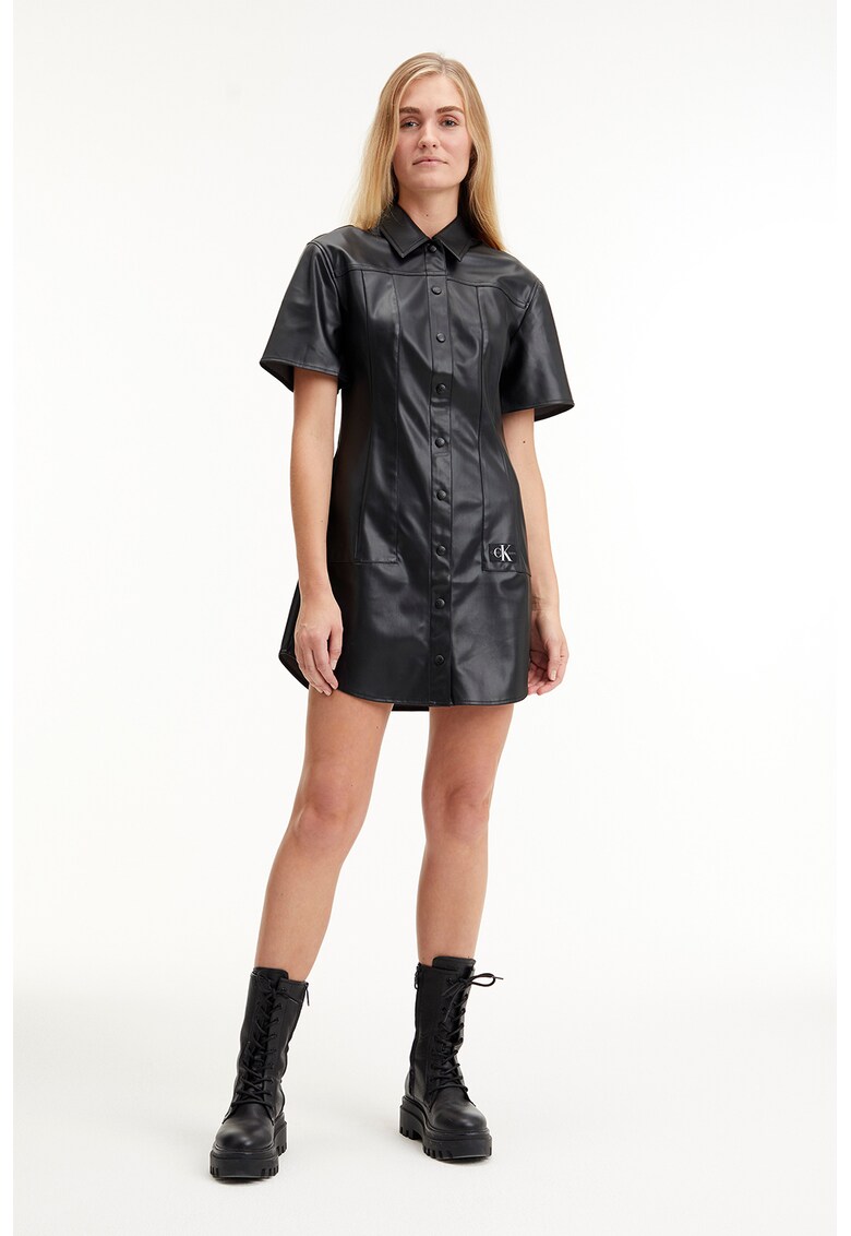 Rochie-camasa de piele ecologica