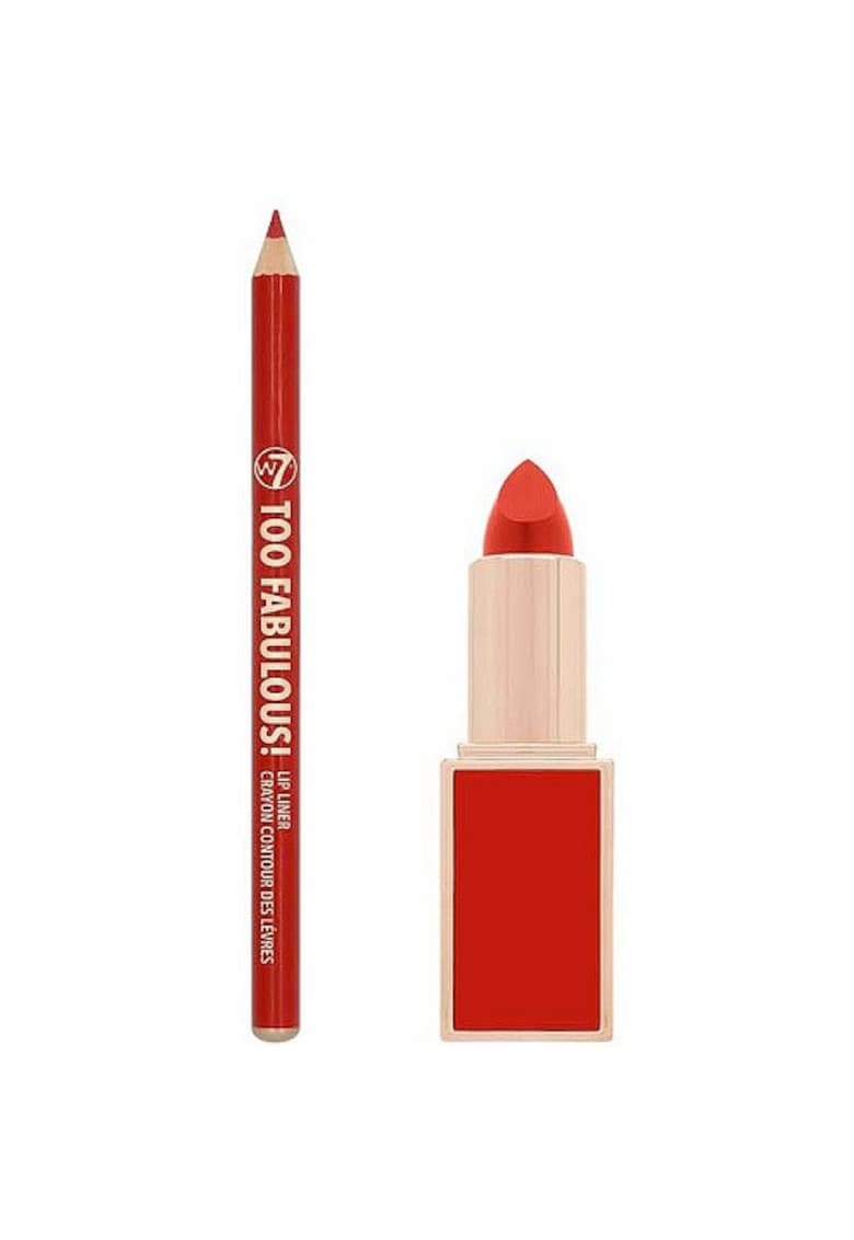 Set ruj si creion buze - Too Fabulous Lip Kit - Rosu