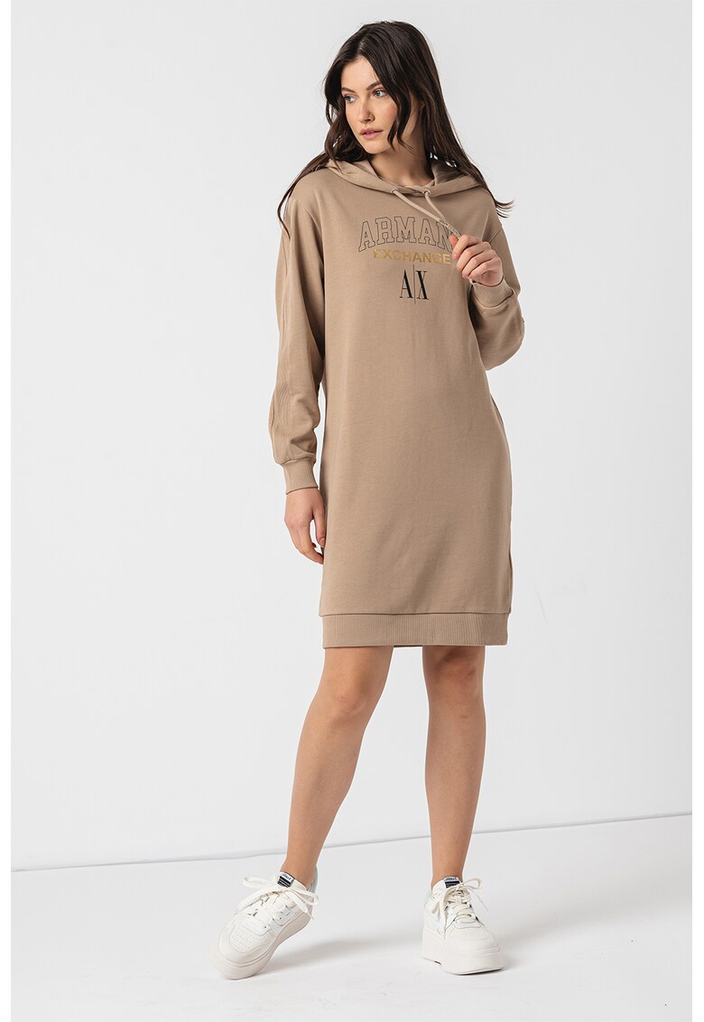 Rochie-hanorac cu imprimeu logo