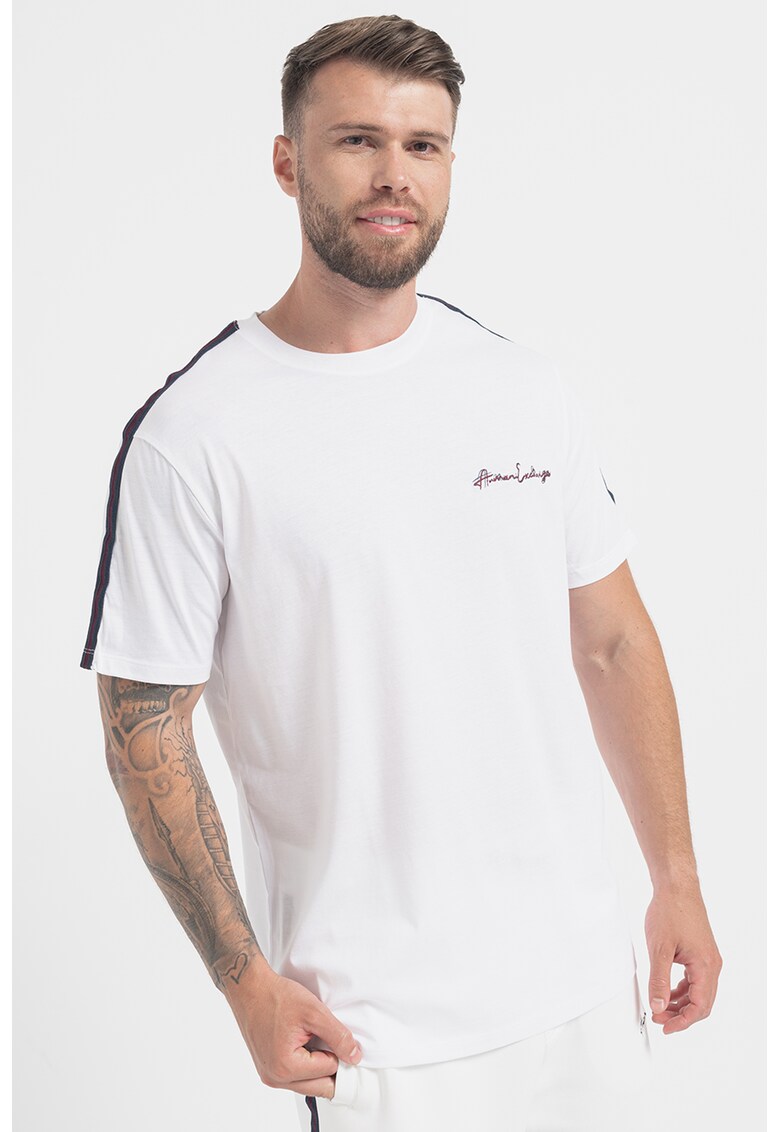 Tricou relaxed fit cu logo brodat