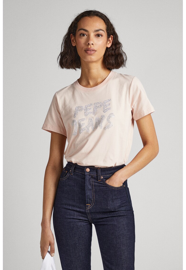 Tricou cu logo cu margele