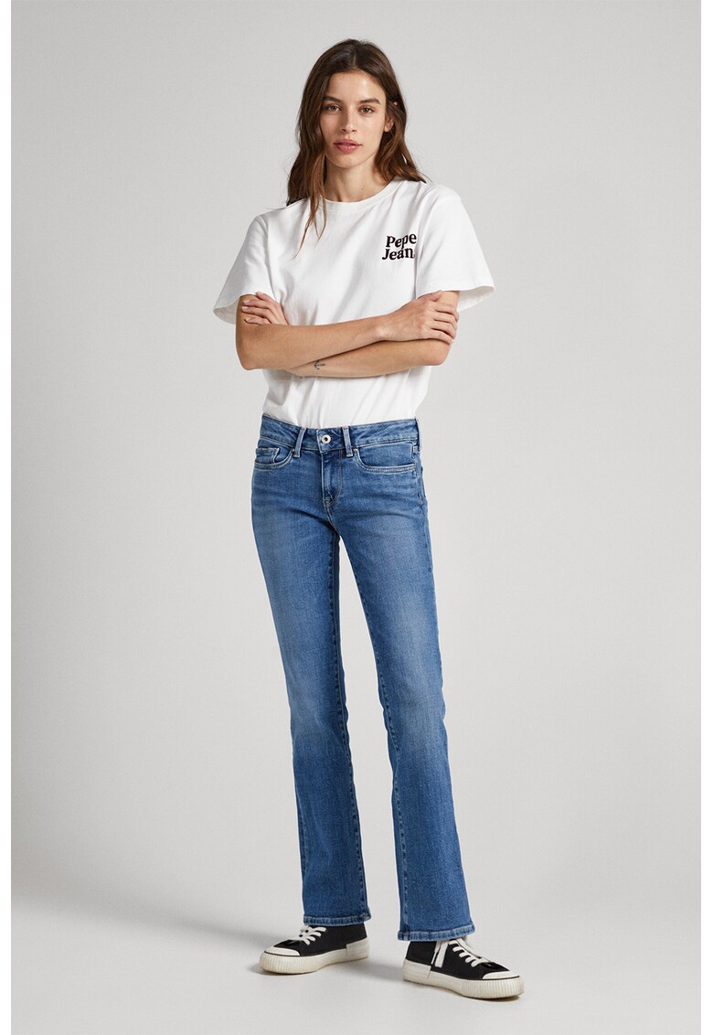 Blugi cu croiala bootcut si aspect decolorat Piccadilly