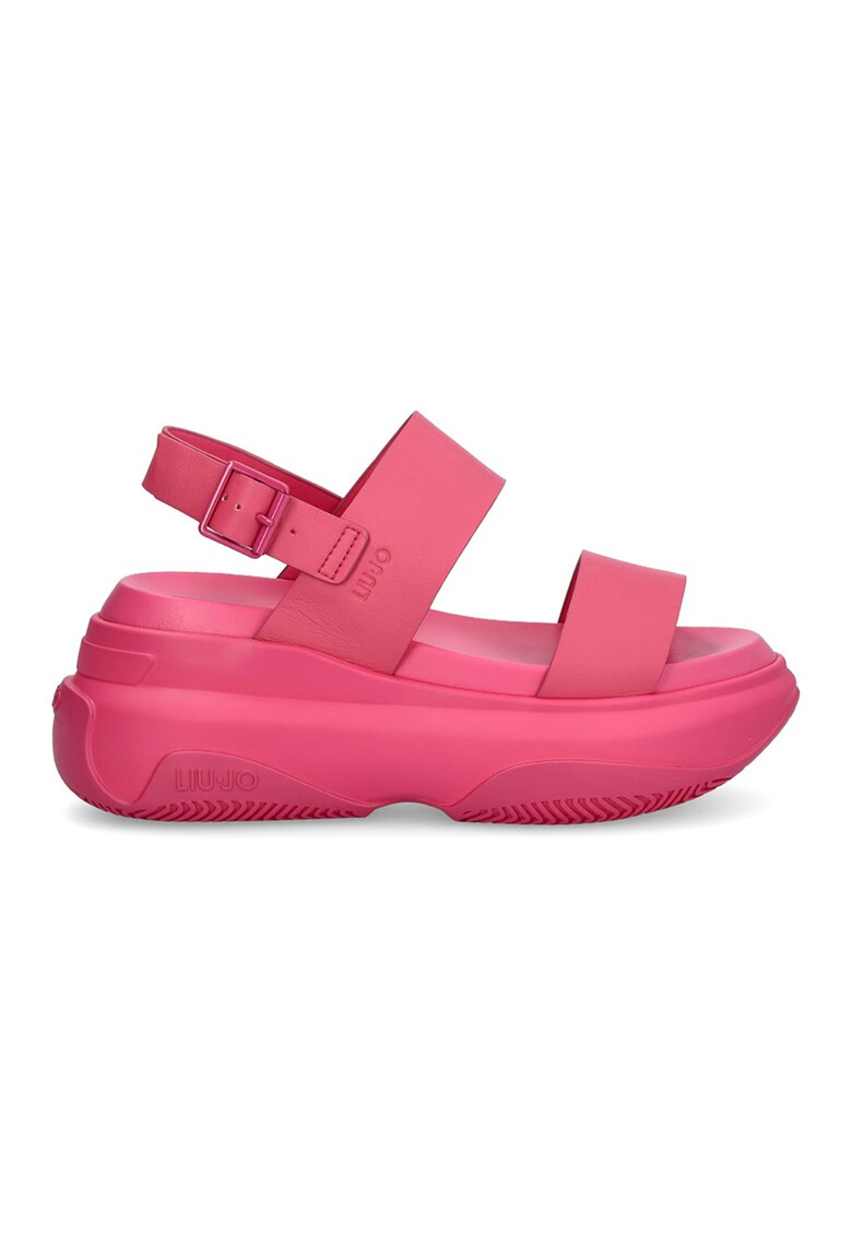 Sandale wedge de piele ecologica