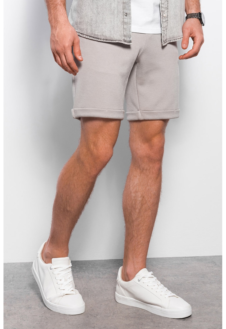 Pantaloni scurti texturati cu buzunare laterale