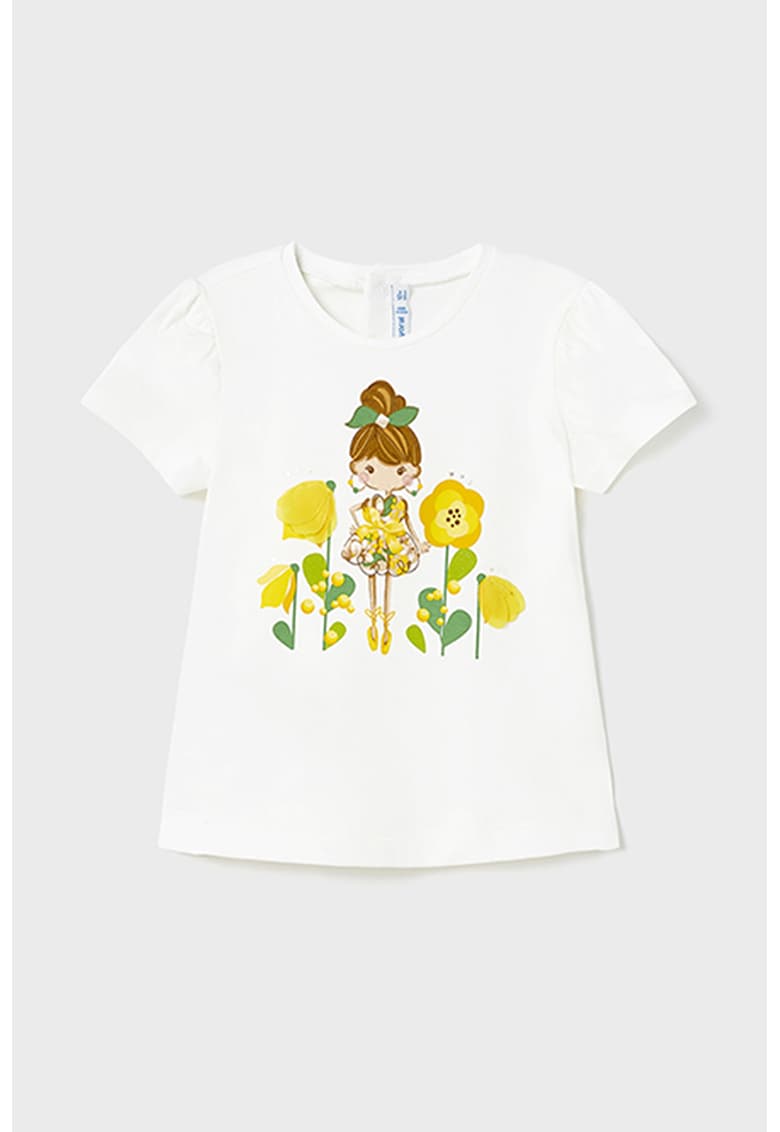 Tricou cu imprimeu grafic - Alb
