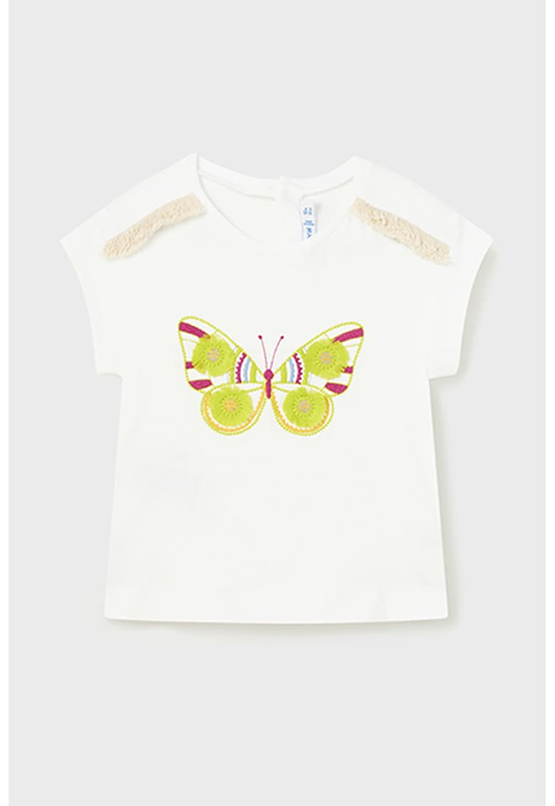 Tricou cu imprimeu grafic - Alb/Verde lime