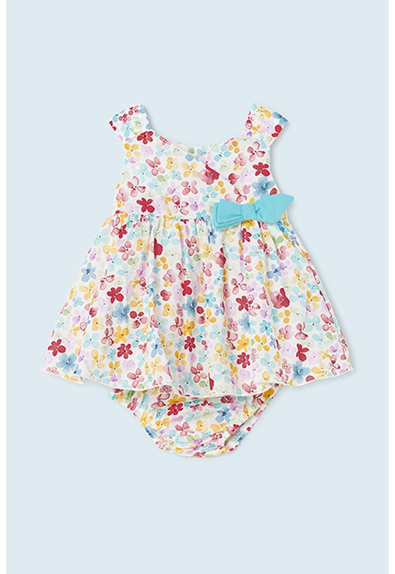 Rochie cu model floral si funda