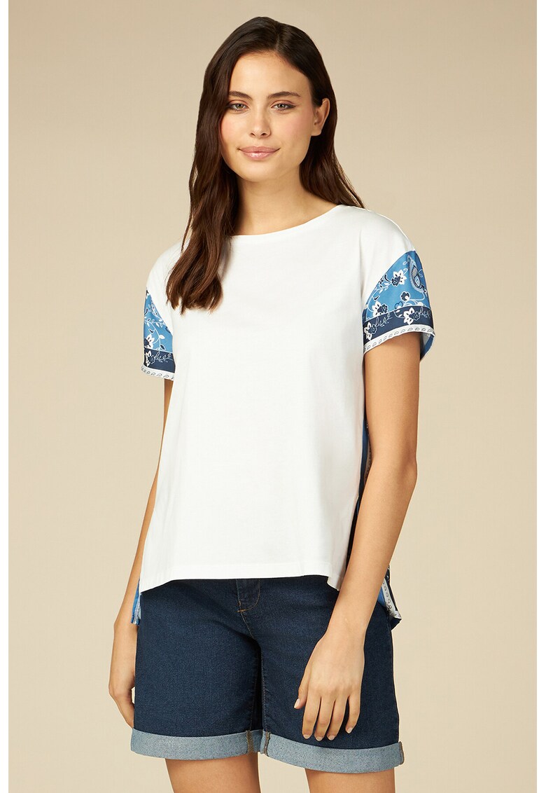 Bluza de bumbac cu decolteu la baza gatului
