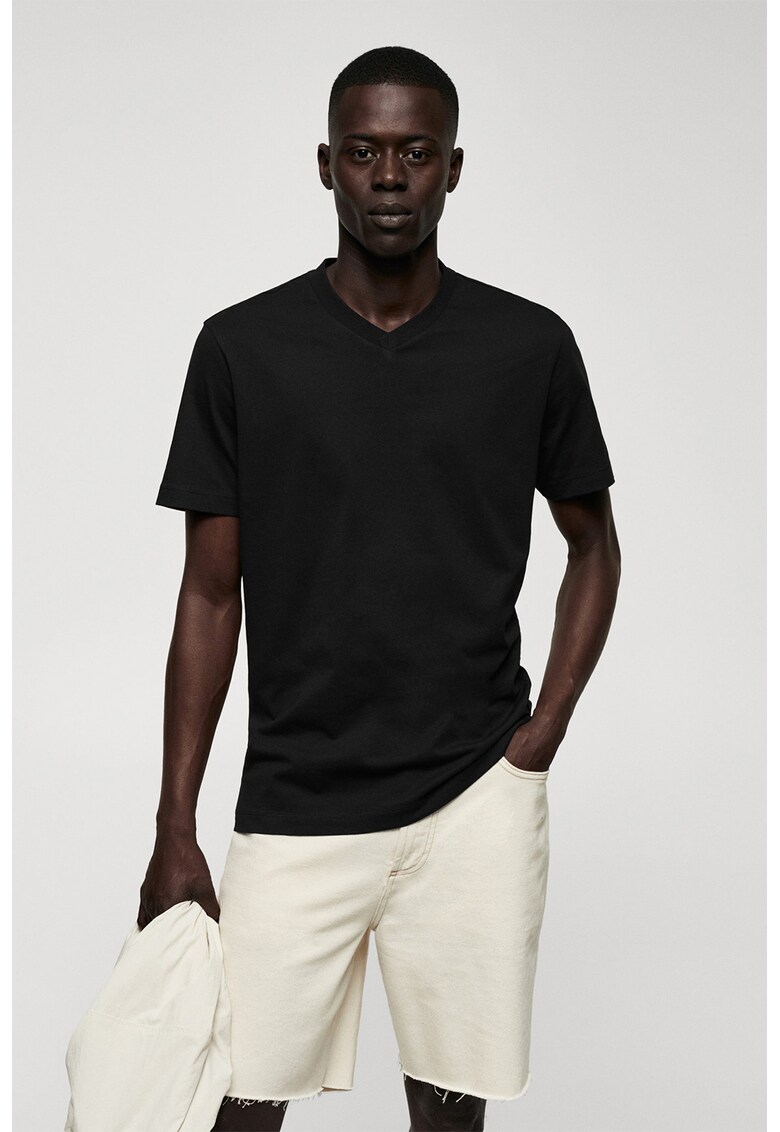 Tricou regular fit cu decolteu in V Chelsea
