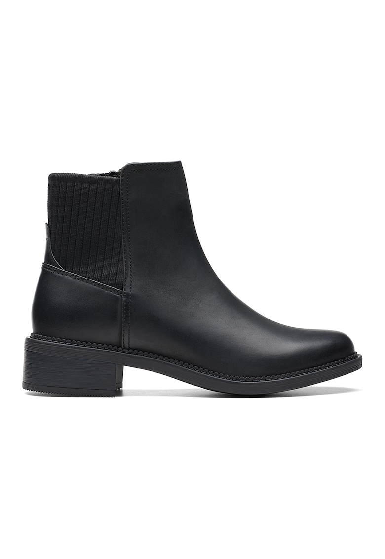Ghete Chelsea de piele Maye Palm - Negru