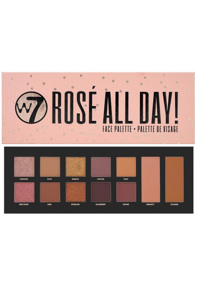 Paleta farduri de ochi si fata - Rose All Day Face Palette - 12 culori