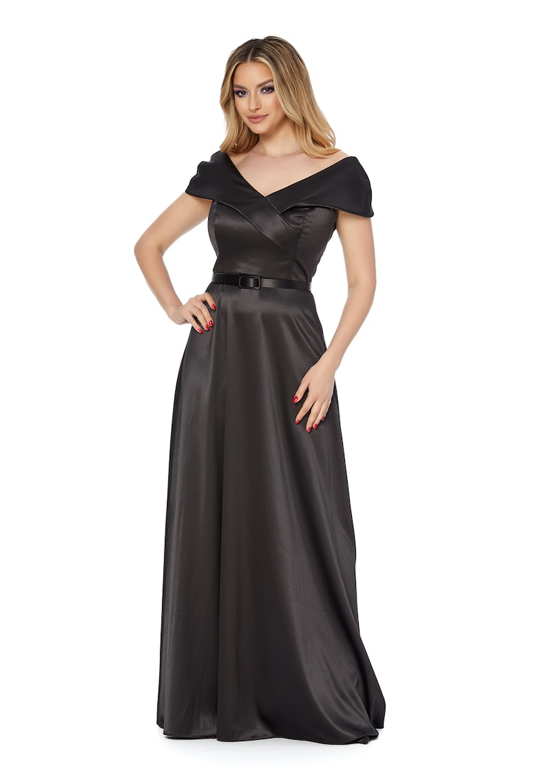 Rochie de satin cu o curea subtire marquise