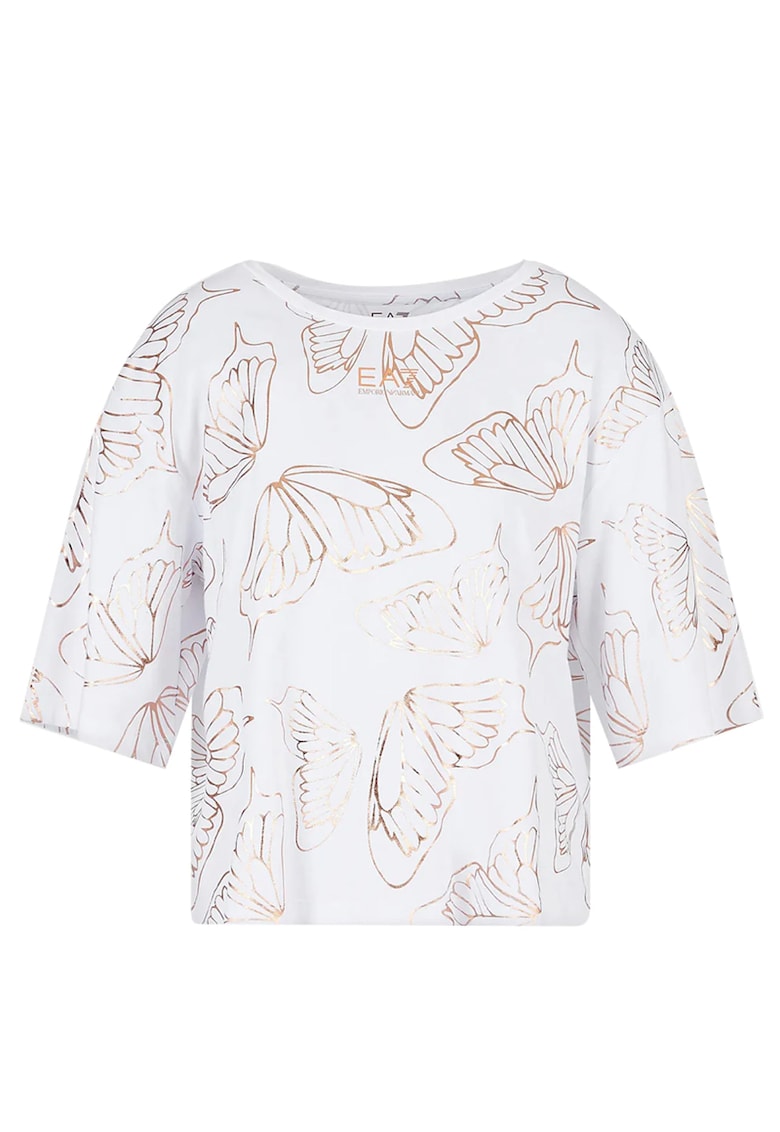 Tricou W Crop Tee Allover Print - 3RTT16-TJDZZ-2100 - Femei - Alb