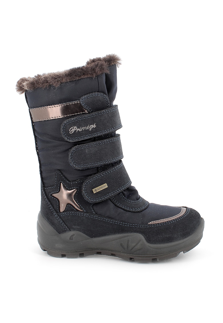 Cizme medii cu detalii din piele intoarsa