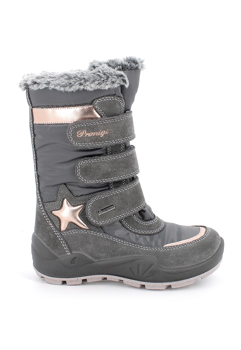 Cizme medii cu detalii din piele intoarsa