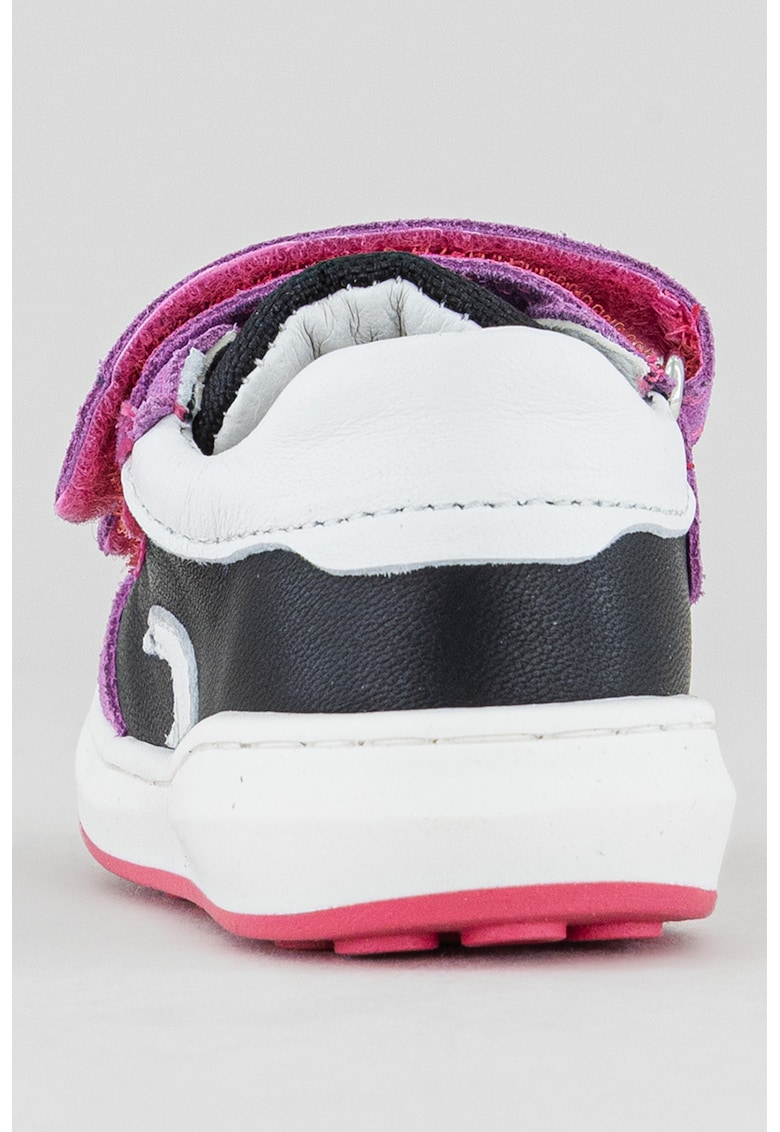 Pantofi sport din piele cu garnituri din piele intoarsa cu inchidere velcro
