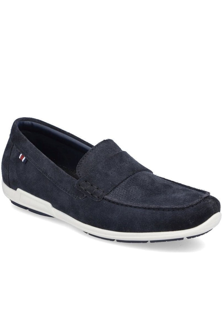 Mocasini barbati - Piele intoarsa 46184 - Albastru inchis