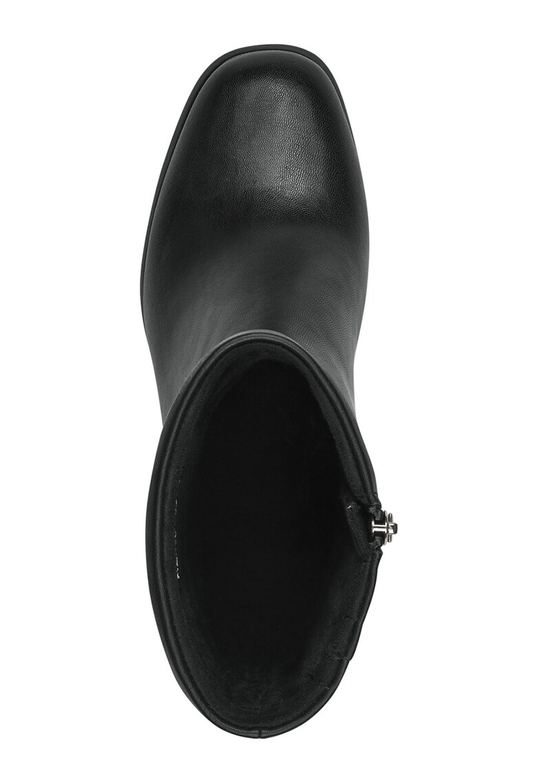 Botine de piele ecologica cu toc masiv