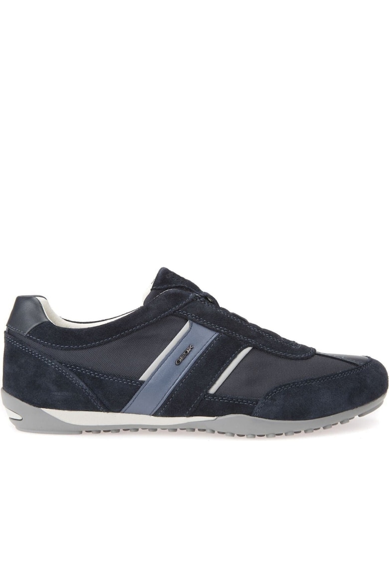 Tenisi barbati Wells - Piele intoarsa/Poliester - Albastru - Tenisi barbati Wells - Piele intoarsa/Poliester - Albastru -