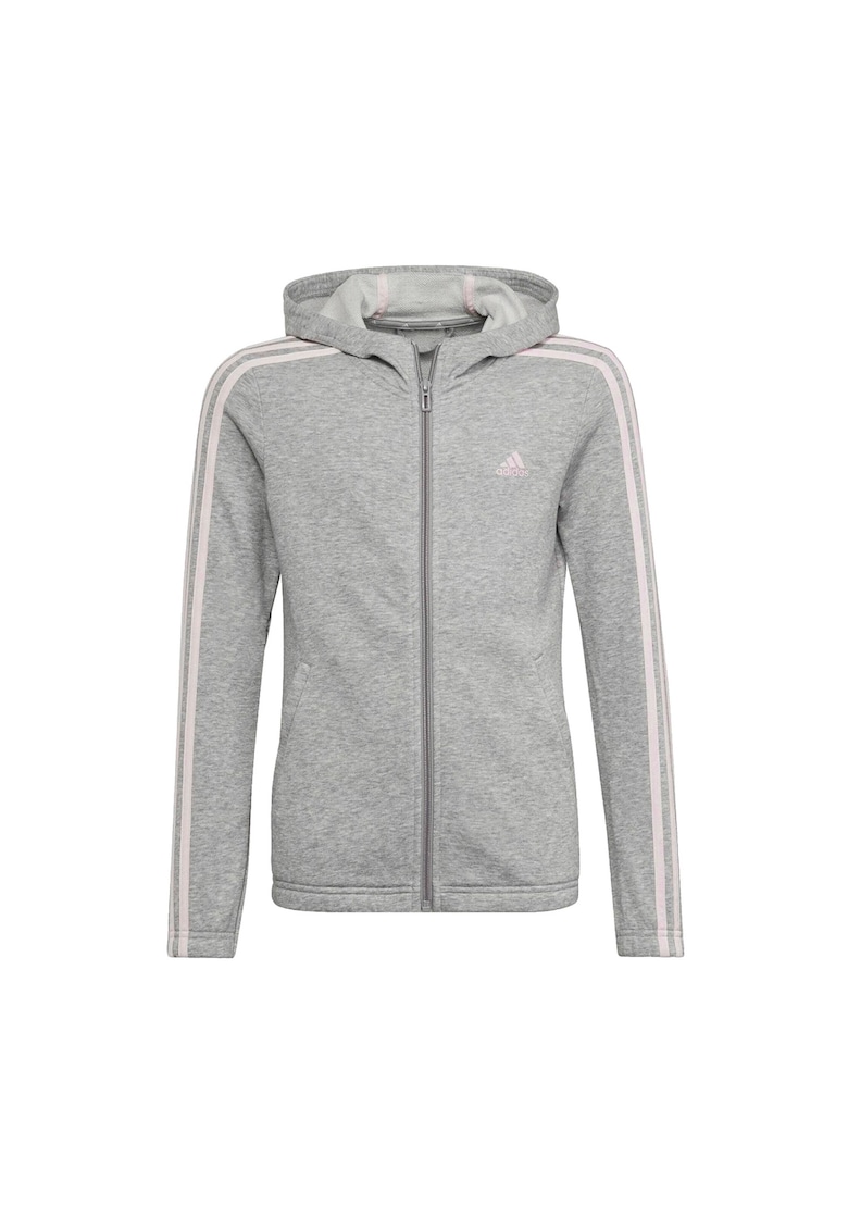 Hanorac fete 3- Stripes Hoodie Gri