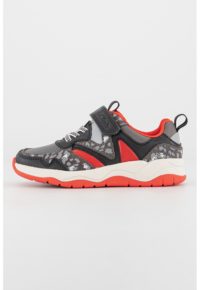 Pantofi sport de piele cu garnituri de piele intoarsa si velcro Clowder Run