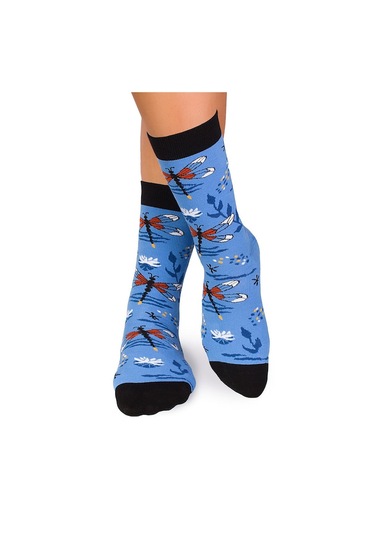 Sosete bumbac Fine Cotton Sealife Libelula Albastru