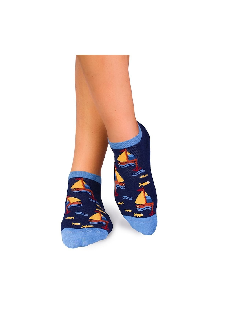 Sosete scurte bumbac Fine Cotton Sealife Vaporase Albastru inchis