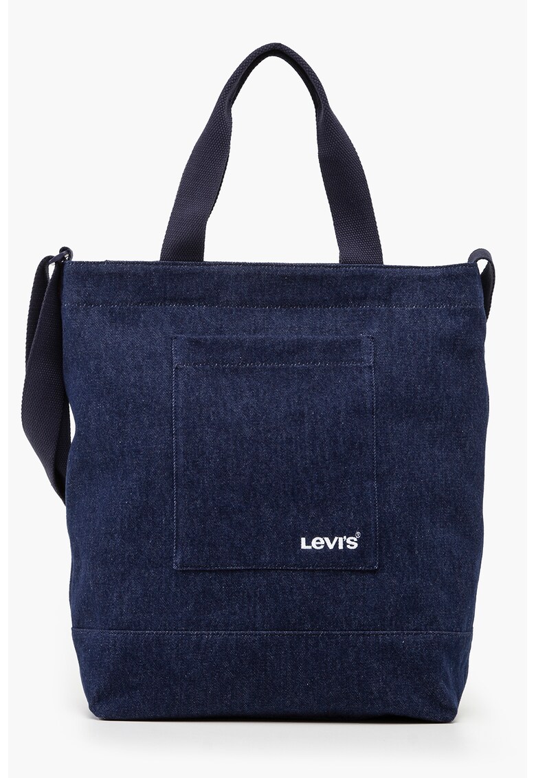 Geanta tote de denim cu logo Icon