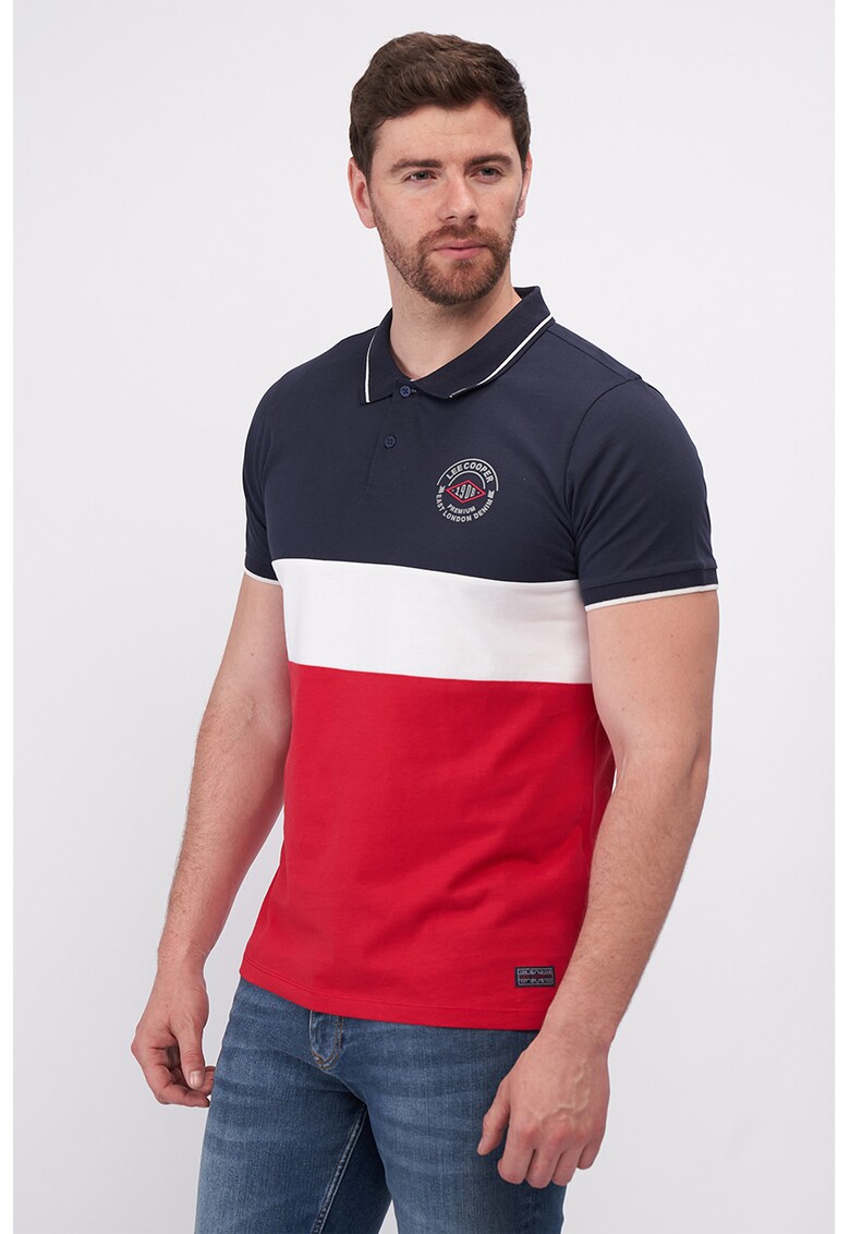 Tricou polo colorblock