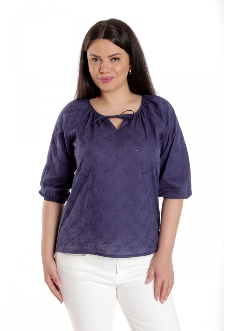 888142600-Bluza Dama - IE - Albastra cu broderie sparta