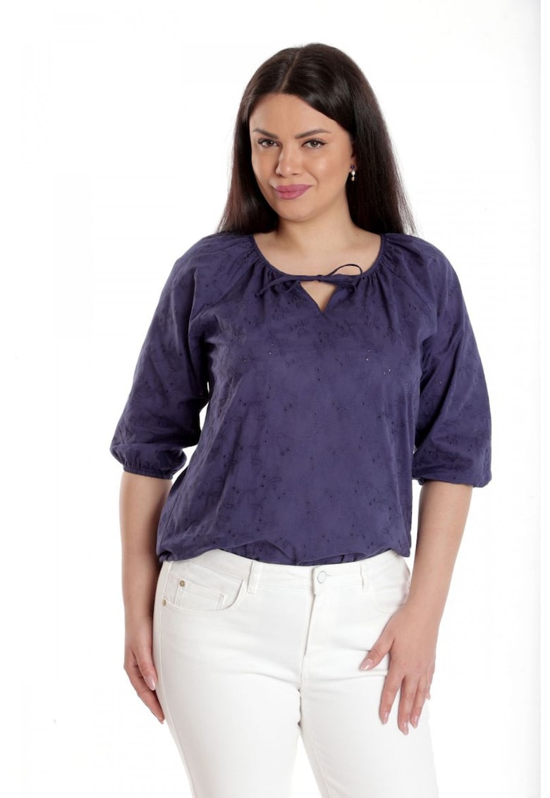888142600-Bluza Dama - IE - Albastra cu broderie sparta