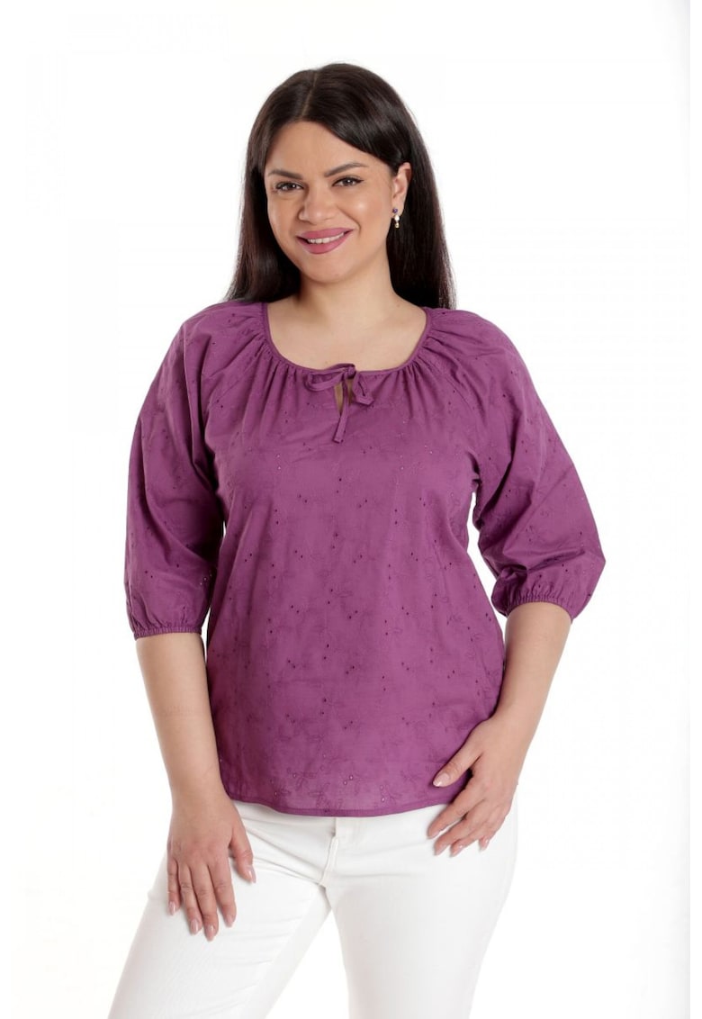 888142601-Bluza Dama - IE - Violet cu broderie sparta