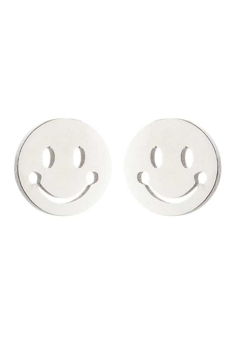 Cercei Smiley face 5402 - Argintiu
