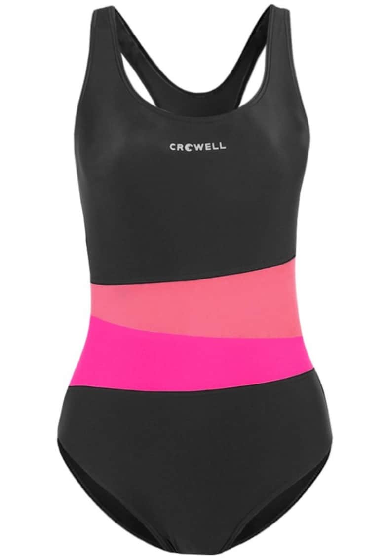 Costum de baie pentru copii - Poliamid/Elastan - Negru/Roz - Marimea 36