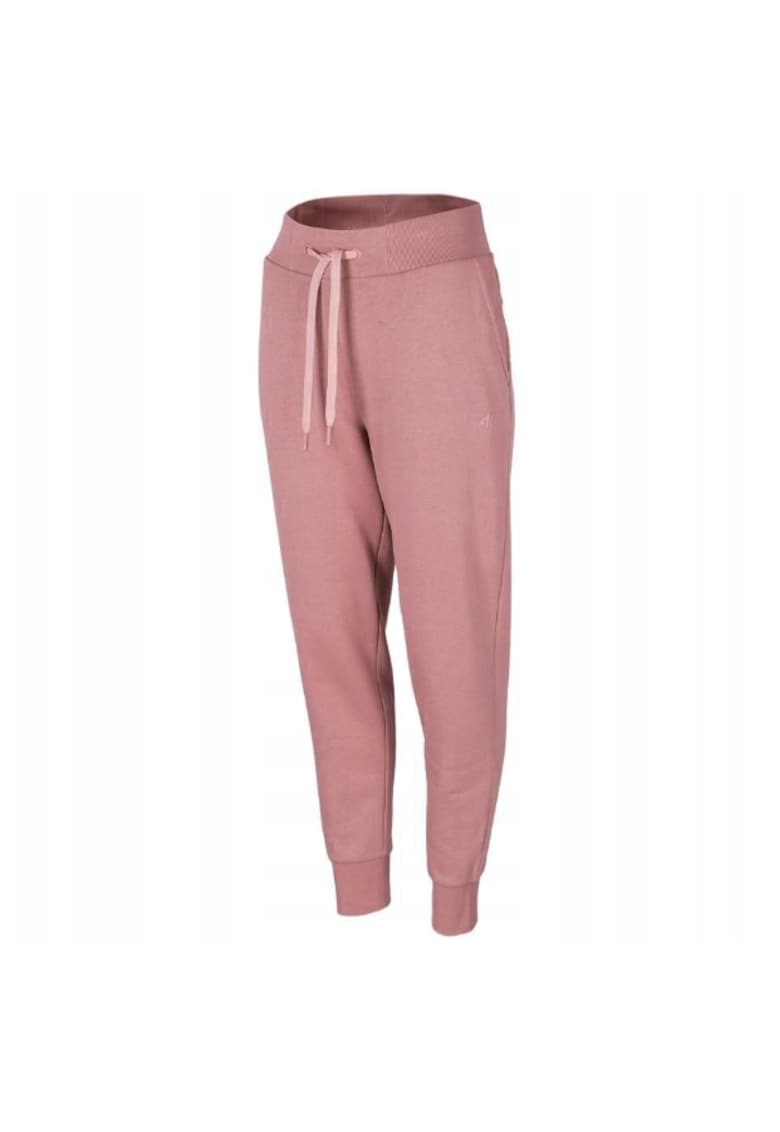 Pantaloni sport dama - H4Z22 SPDD351 56S - Bumbac/Poliester - Roz deschis