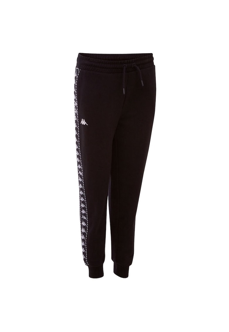 Pantaloni sport barbati - Bumbac/ Poliester - Negru/ Alb -