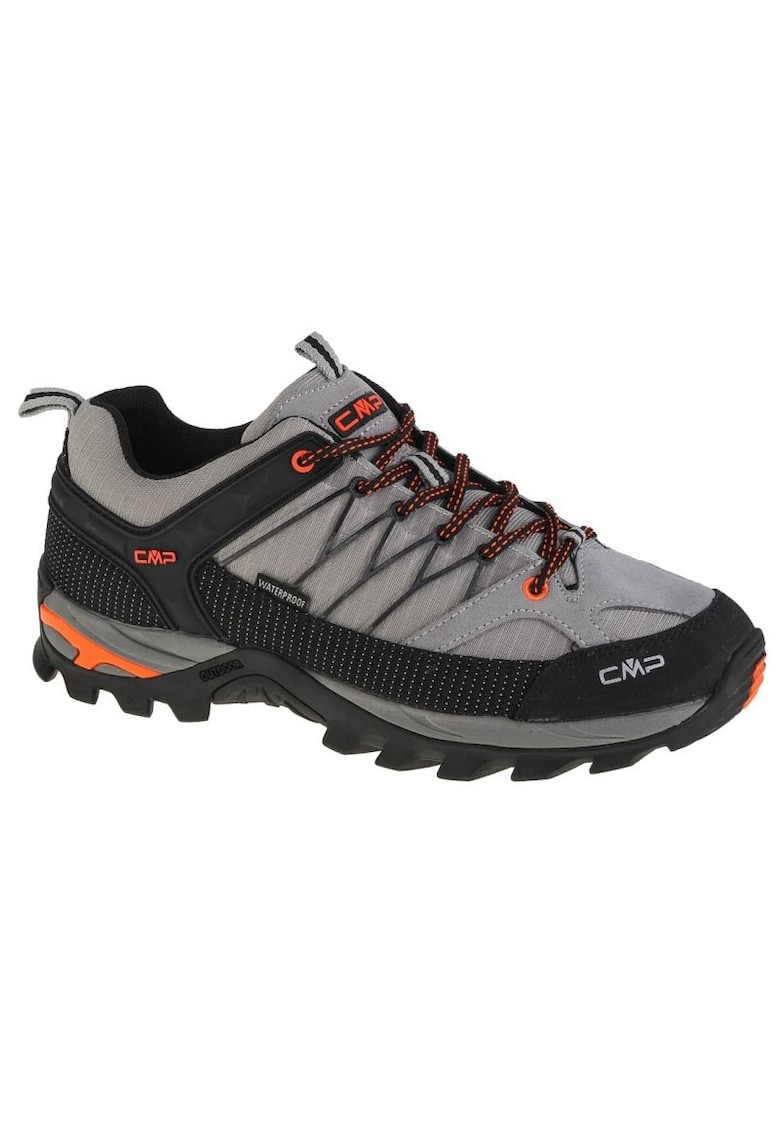 Pantofi de drumetie pentru barbati - Piele & Stofa - Gri - 68785