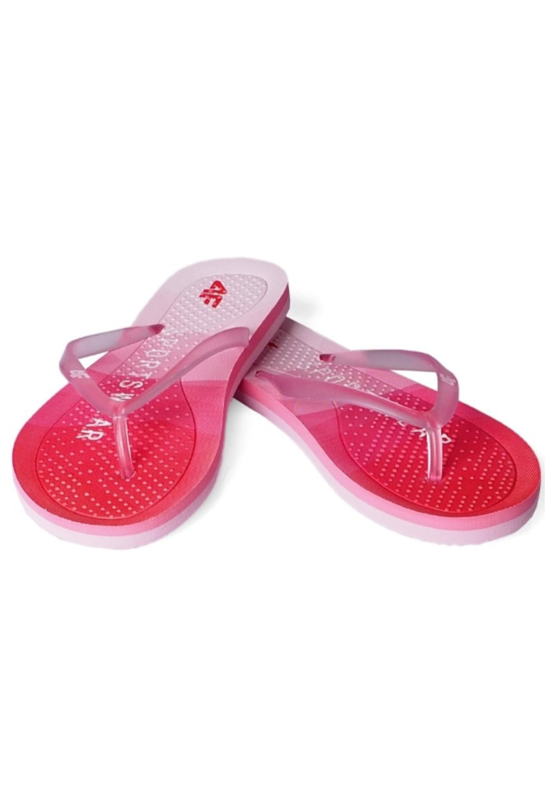 Papuci dama - Sintetic - Rosu/Alb -