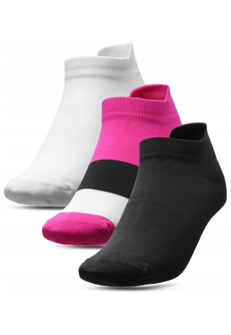 Set 3 perechi de sosete dama - Negru/Alb/Roz