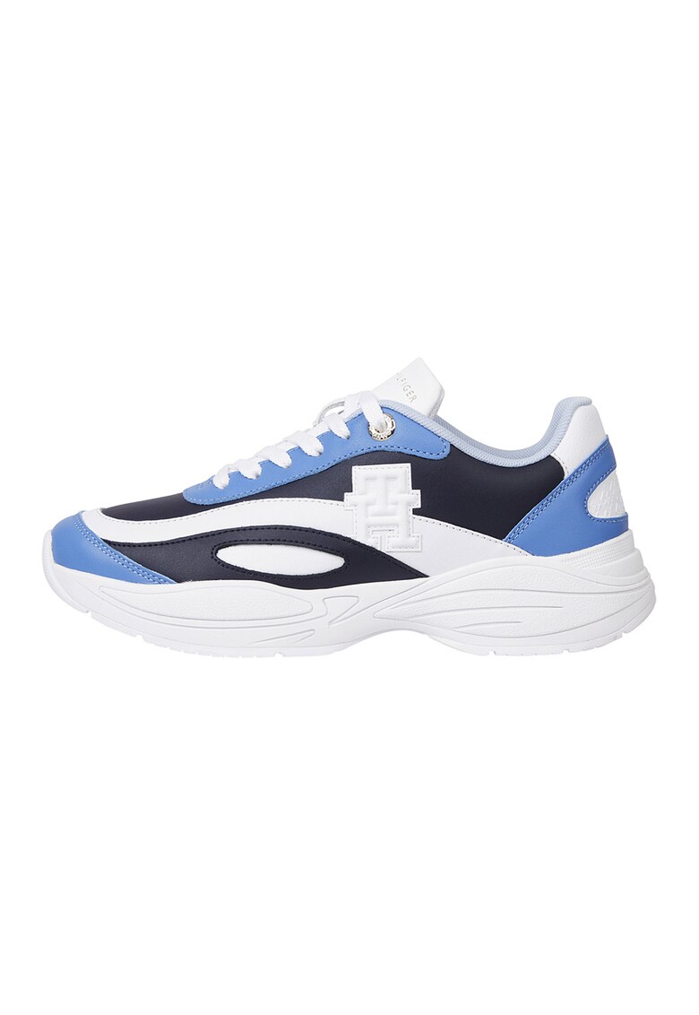 Pantofi sport de piele cu logo in relief