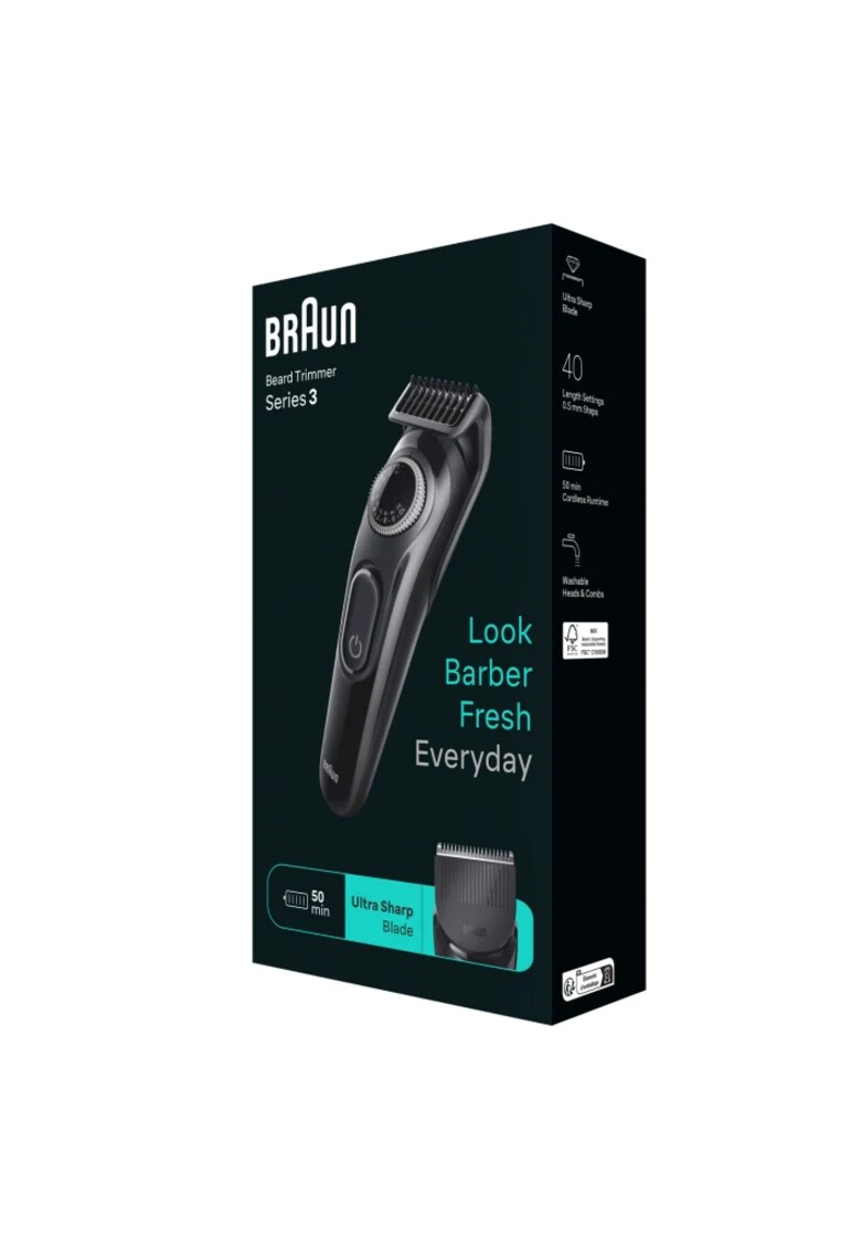 Aparat de tuns barba Beard Trimmer BT3 Wet&Dry - buton rotativ de precizie