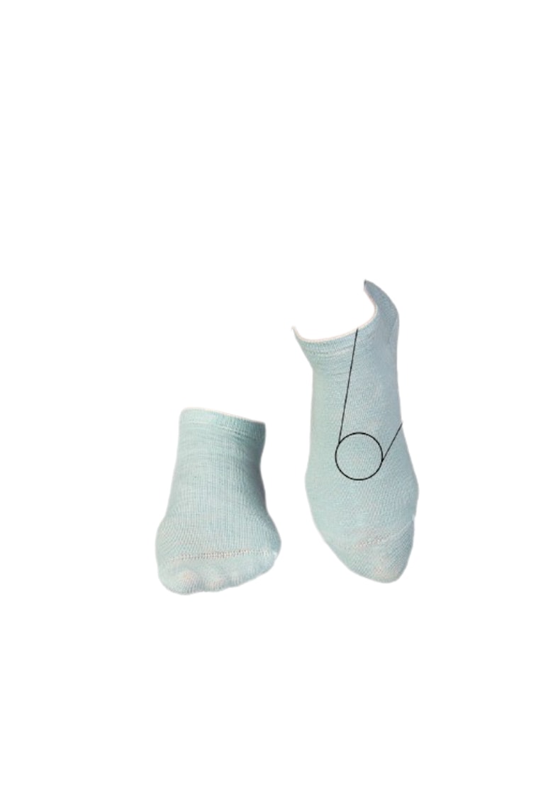 Sosete scurte din in si bumbac LINEN SNEAKER SOCKS Pale Blue
