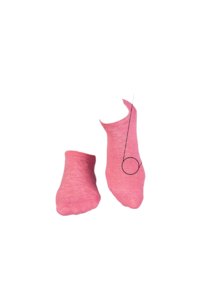 Sosete scurte din in si bumbac LINEN SNEAKER SOCKS Rose Ashes