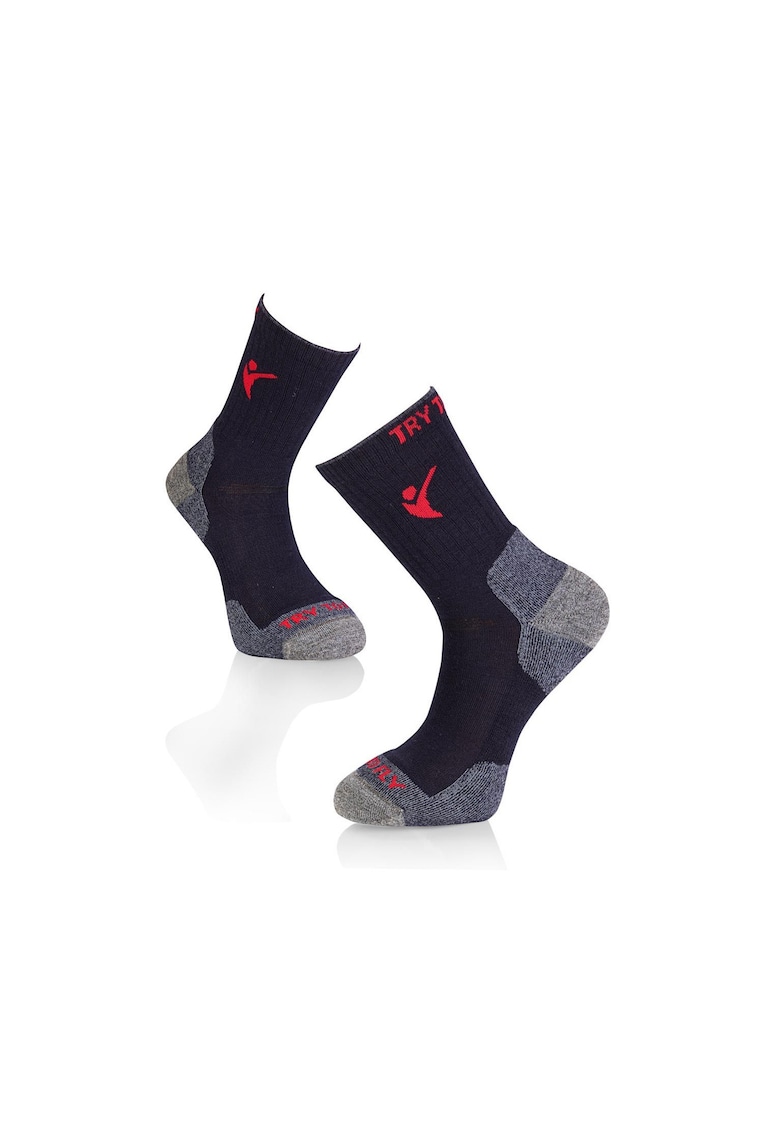 Sosete pentru Drumetie din Lana de Merinos Albastru inchis