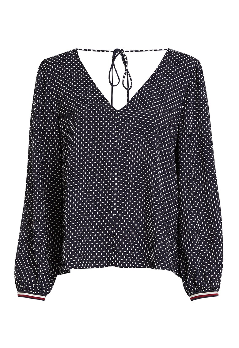 Bluza cu decolteu in V si model cu buline