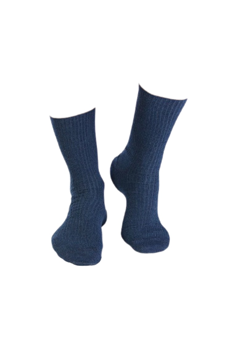 Sosete bumbac lungi fara elastic Albastru