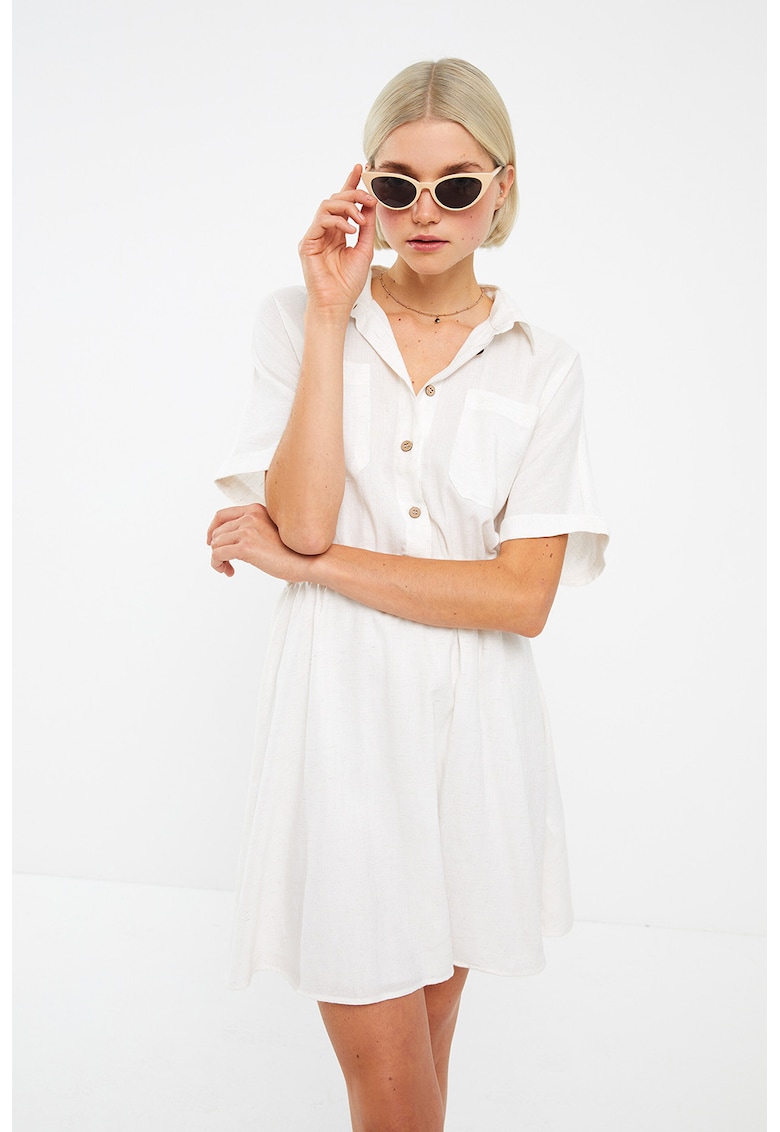 Rochie mini evazata cu buzunare aplicate