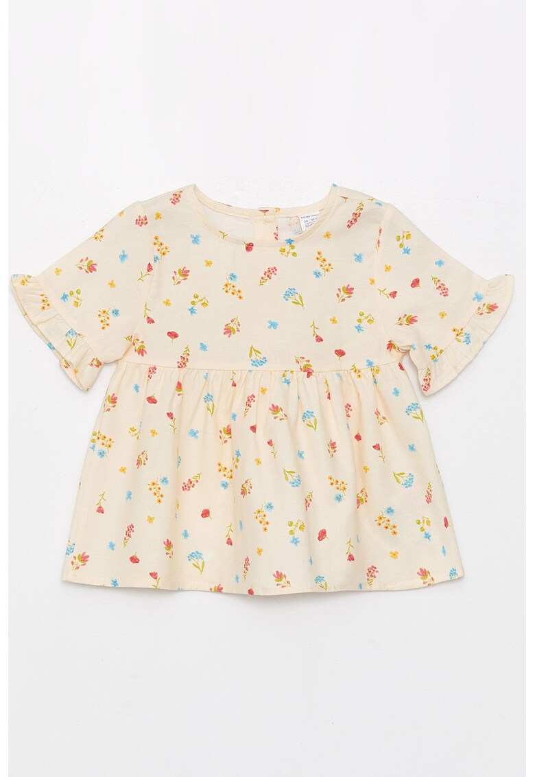 Bluza cu imprimeu grafic si maneci scurte